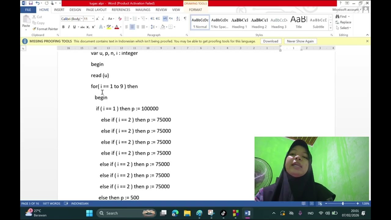 ALPRO 2026 || ZAHRA OKTARIKA RHAMADANI (08011282530073) || Program C++ uang pecahan
