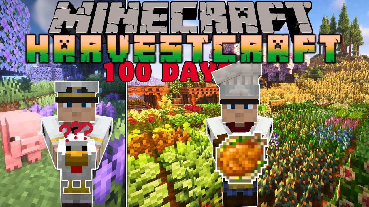 I Survived 100 Days building a PAM'S HARVESTCRAFT MASSIVE FARM!