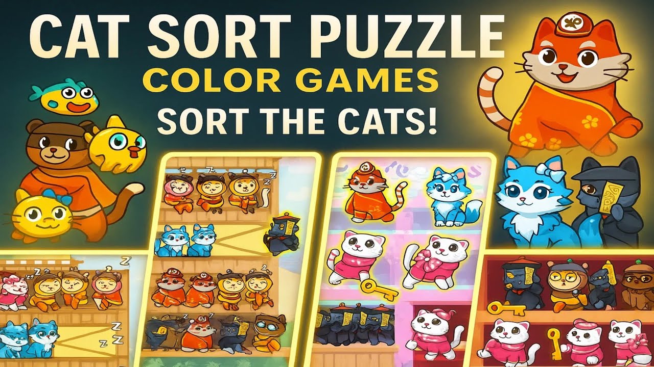 Cat Sort Puzzle 🐱🎨 | Cute & Relaxing Color Sorting Gameplay (Android)