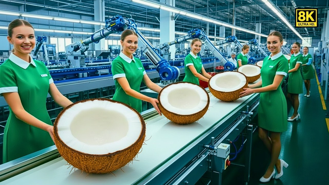 How Coconut Milk is Made in Factories | Amazing Coconut Processing Technology & Production Line 2026
