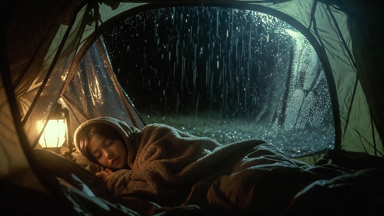 Heavy Rain Outside Tent 🌧️ – Peaceful Rainstorm Ambience to Fall Asleep Fast