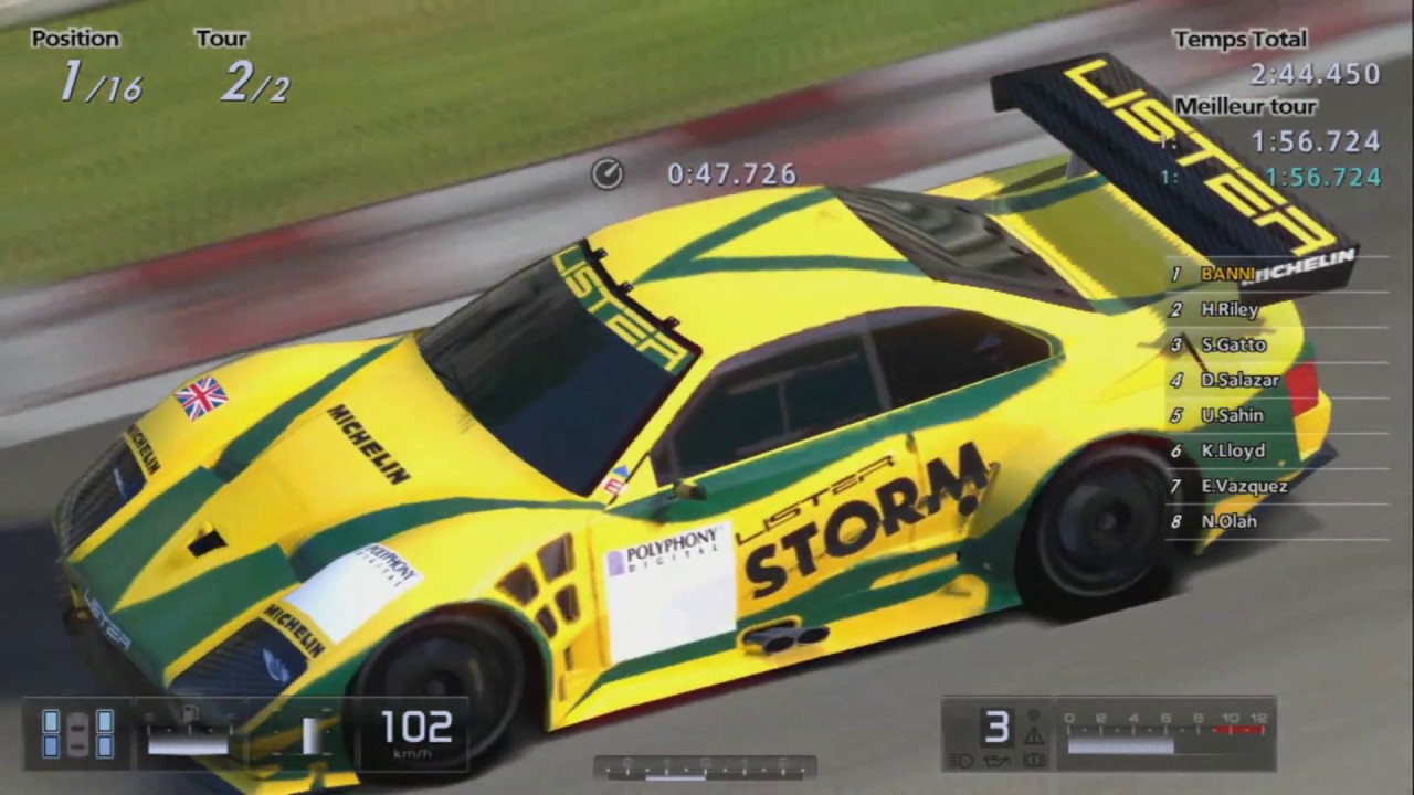 Gran Turismo 5 - Lister Storm V12 Race Car '99 (HYBRiD) PS3 Gameplay