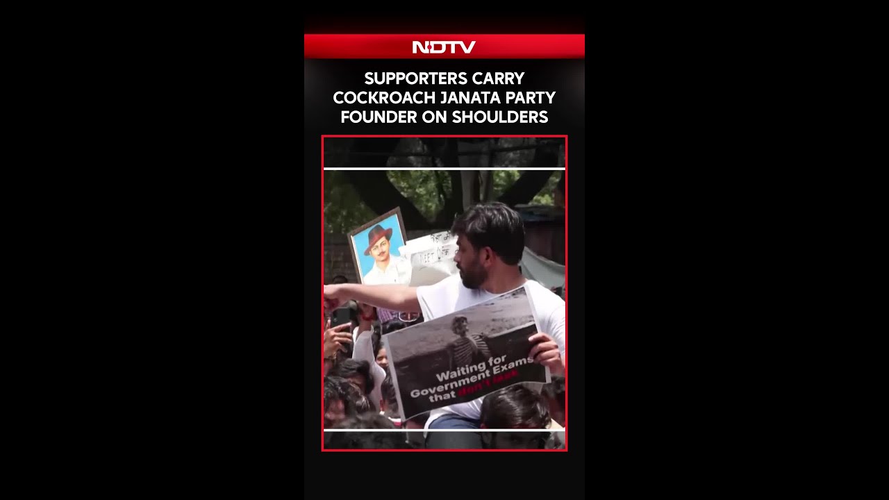 Supporters Lift Cockroach Janata Party Founder Abhijit Dipke On Their Shoulders During Protest