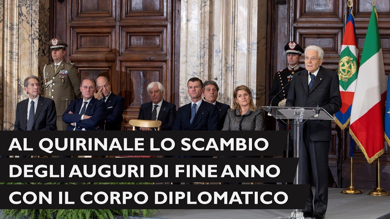 Al Quirinale la cerimonia per lo scambio degli auguri di fine anno con il Corpo diplomatico