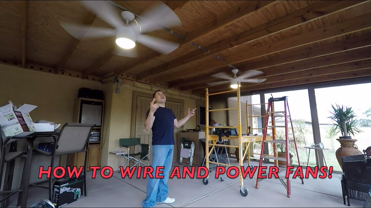 HOW TO INSTALL OUTSIDE CEILING FANS ***WITH CONDUIT*** DIY!!!