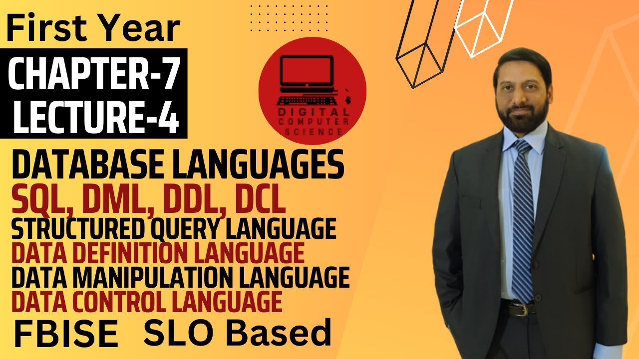Ch 07 Lec 04 | Database Languages | SQL | DML | DDL | DCL | ICS-1 | 1st Year | HSSC-1| FBISE | CS