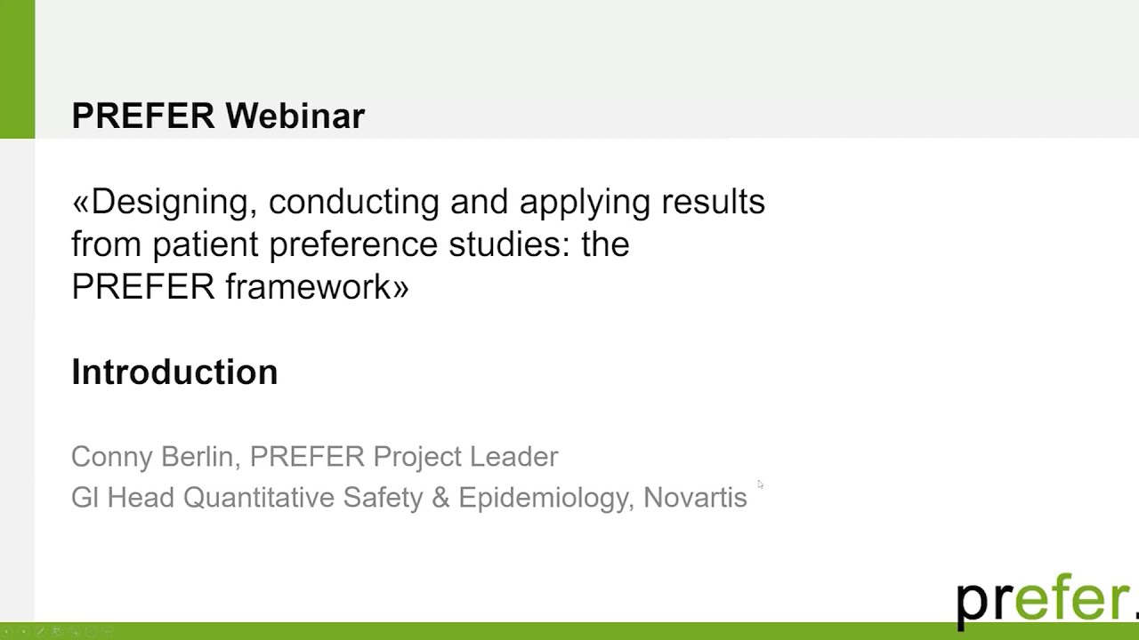 PREFER webinar on designing and applying results from patient preference studies