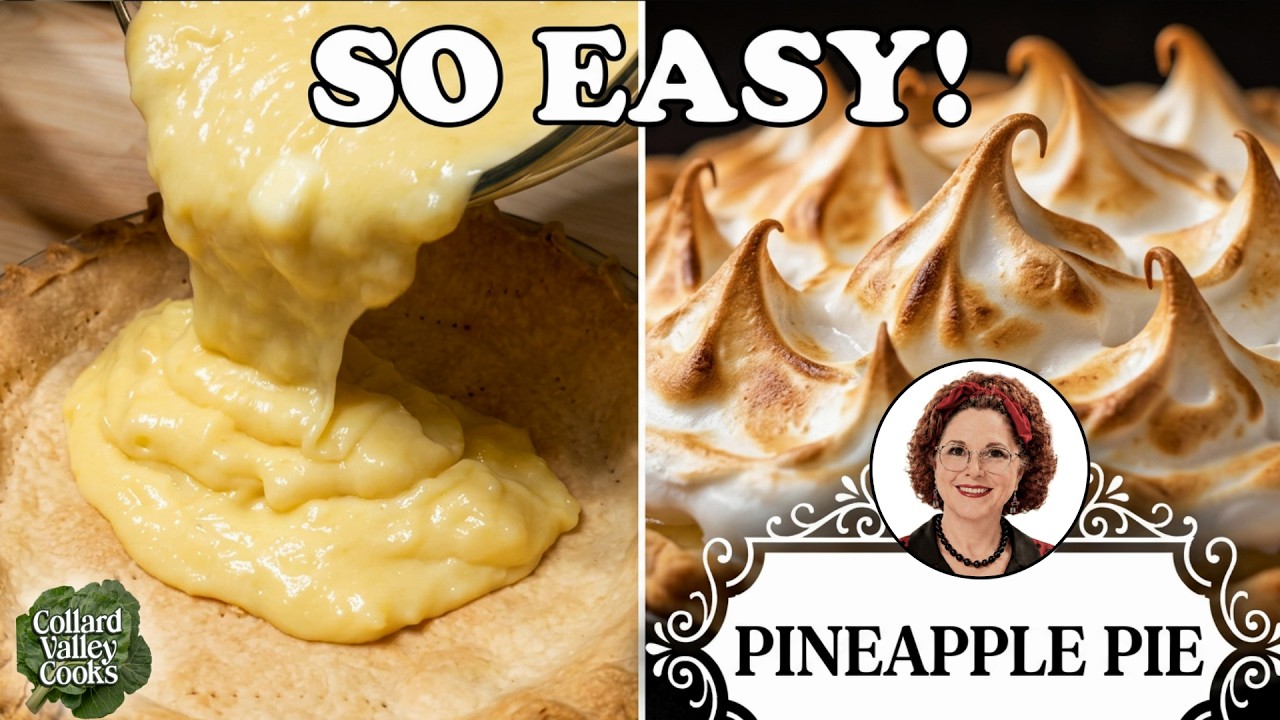 Pineapple Cream & Meringue Pie - Old Fashioned Southern Baking Recipes
