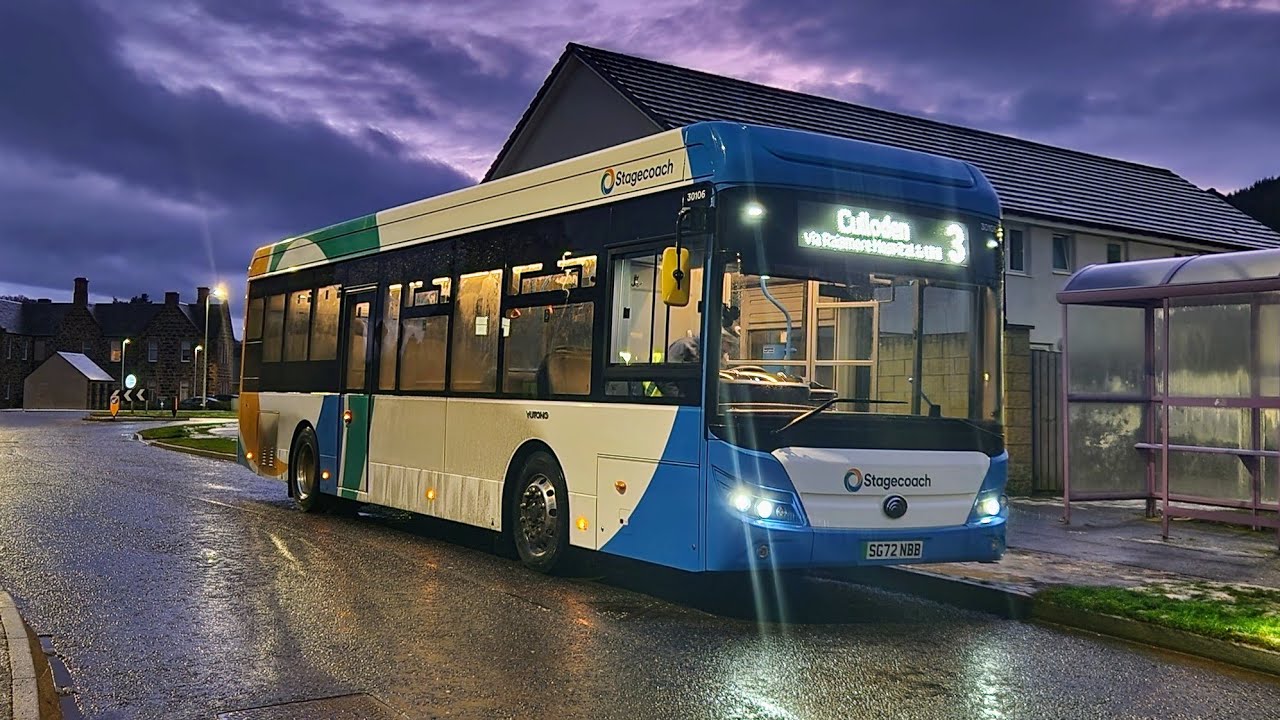 On board brand new and fully electric Stagecoach Highland Youtong 30106 SG72NBB