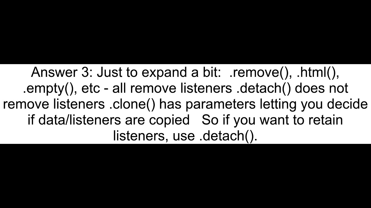 Are event listeners in jQuery removed automatically when you remove the element using html