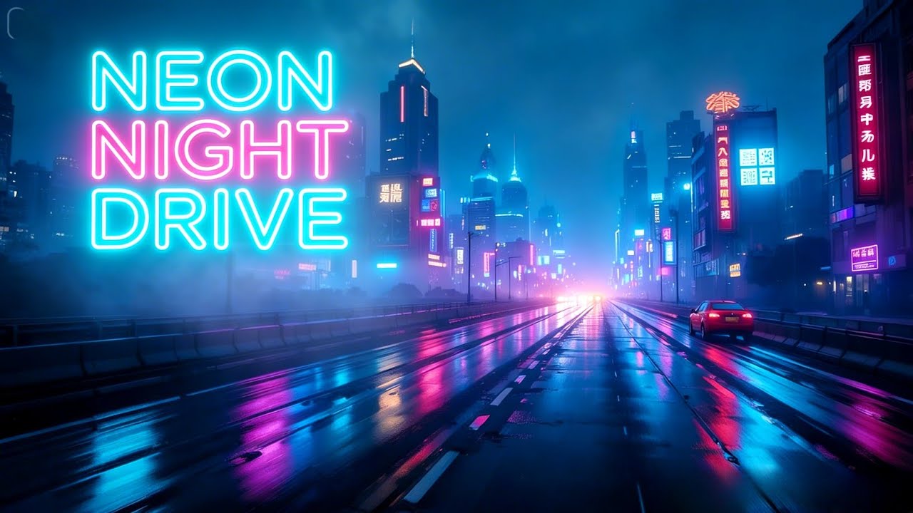 Digital Night Horizon 🌃 Neon Night Drive | Chill Electronic for Late Night Work & Coding