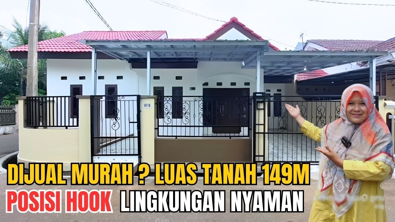 DIJUAL MURAH ? RUMAH POSISI HOOK 4 KAMAR TIDUR LUAS TANAH 149M, DUKUH ZAMRUD BEKASI