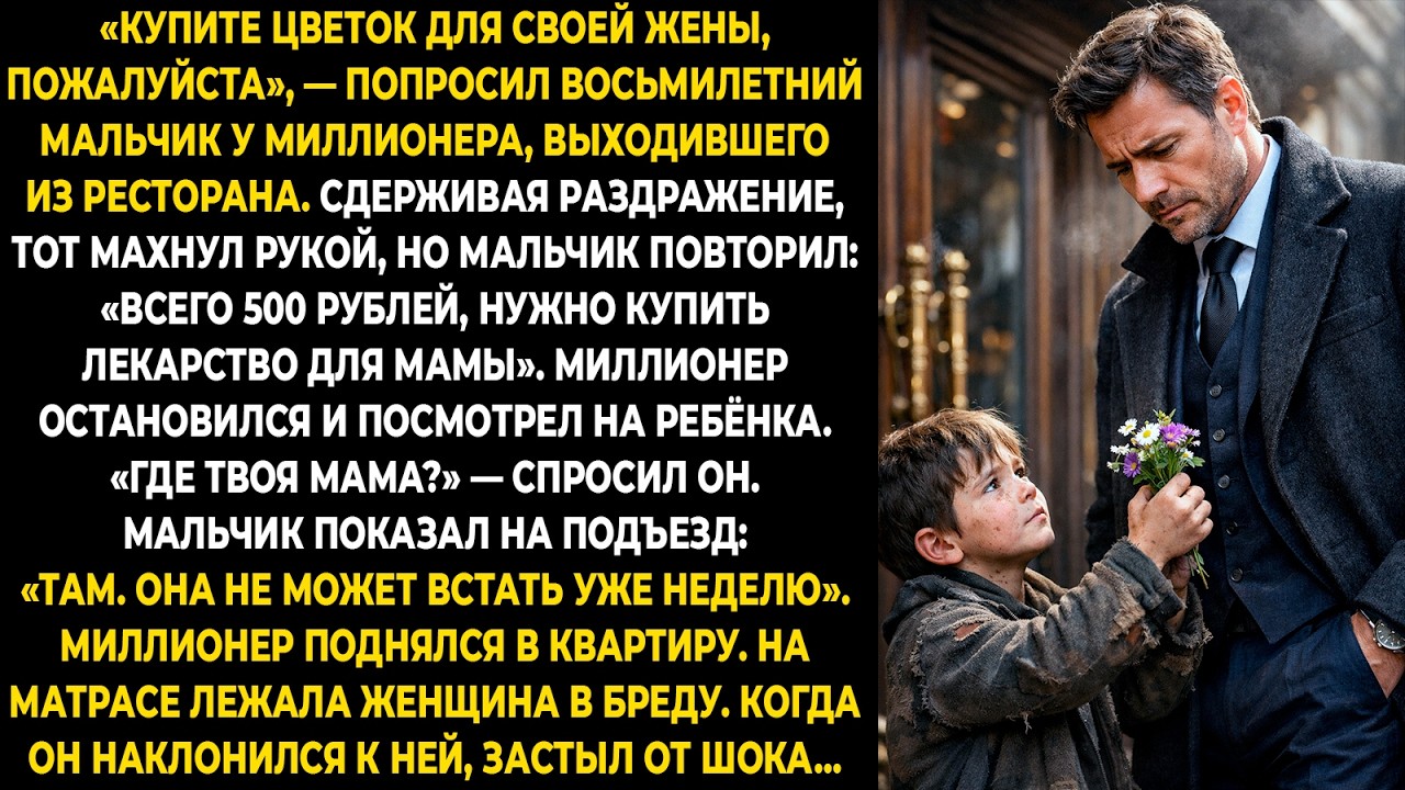 «Купите цветок для своей жены, пожалуйста», — попросил восьмилетний мальчик у миллионера...