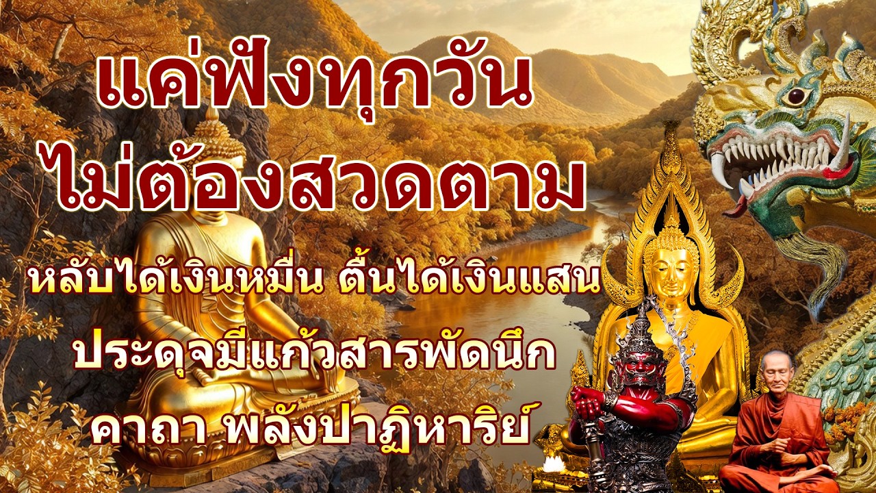 แค่ฟังทุกวันไม่ต้องสวดตาม พุทธคุณแรง ดุจมีแก้วสารพัดนึก คาถา พลังปาฏิหาริย์ เปิดโชคลาภ เงินเข้าทั