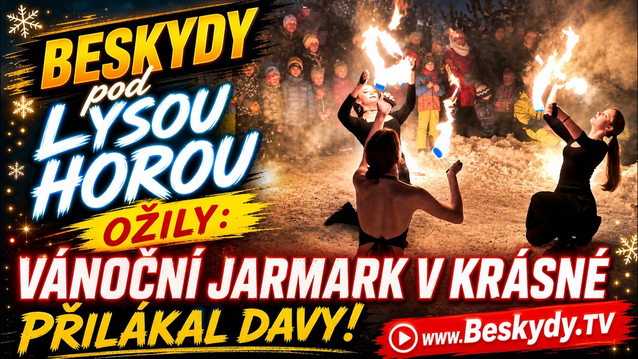 Vánoční jarmark v Krásné přilákal davy na rozsvícení vánočního stromečku │ @BeskydskaTelevize