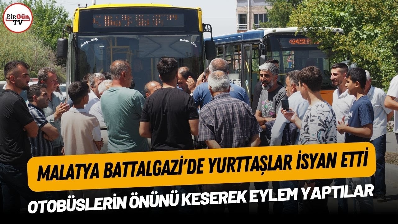 Malatya Battalgazi'de yurttaşlar isyan etti: Otobüslerin önünü keserek eylem yaptılar
