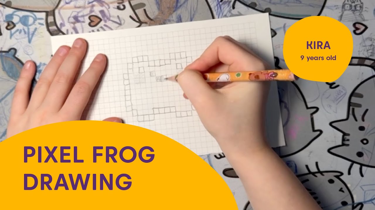 Pixel Art Frog Drawing Tutorial for Kids | Easy Step-by-Step