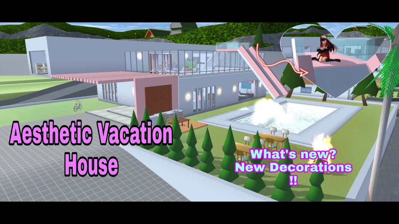New Home Decor Tutorial: Aesthetic Black and Pink House in Sakura School Simulator