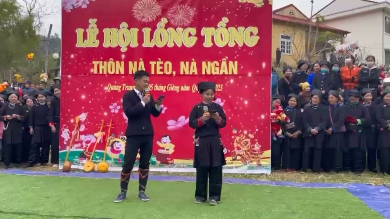 Hai cháu hát đối đáp giao duyên Hội Lồng tòng Nà Tèo, Nà Ngần hay quá