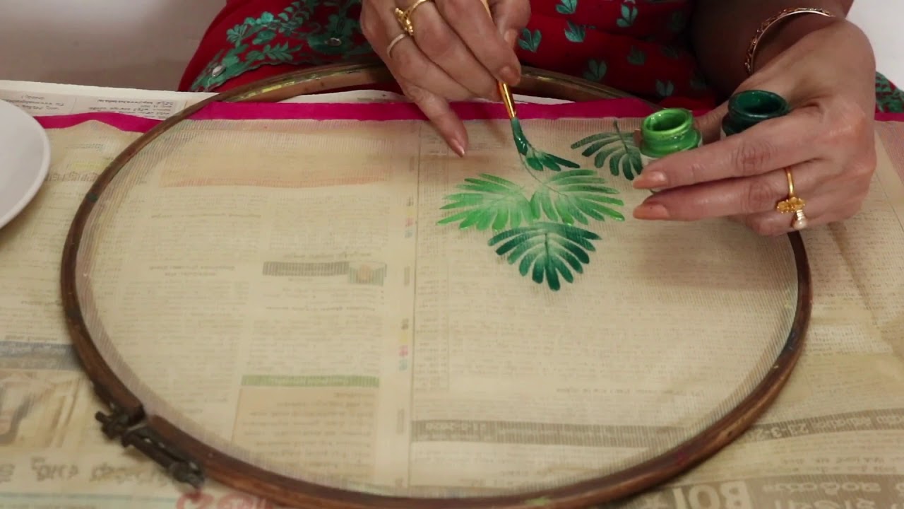 TRENDY DESIGN ON A SUPER NET SAREE IN JUST 5 MIN || FABRIC PAINTING-22 || J.L. Praphulla