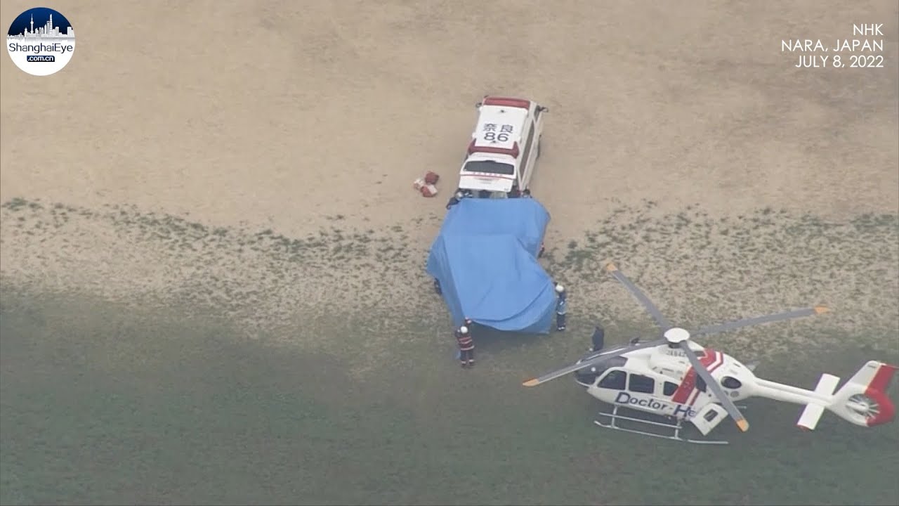 NHK video said to show Japan's ex-PM Shinzo Abe rushed to hospital by helicopter after shot twice