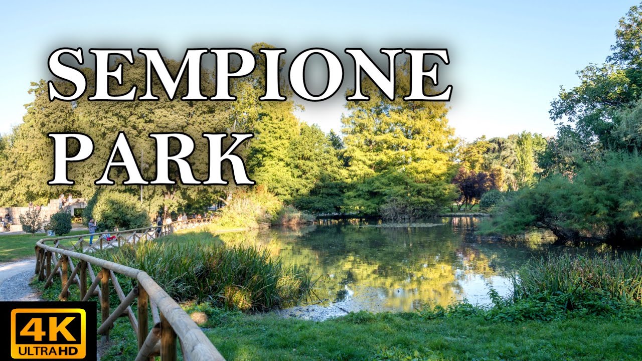 [4k] Walking tour in SEMPIONE park - The most POPULAR park in Milan, Italy