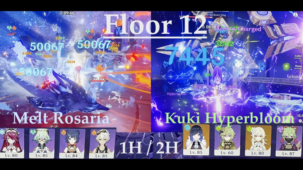 Floor 12. Melt Rosaria / Yet again Kuki Hyperbloom. Spiral Abyss 3.1
