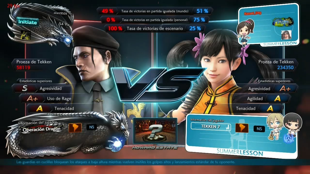 01 Dragunov (arant9509) vs (Kazumi_Ling) Xiaoyu - Tekken 7 ( Anakin x24 )  Online sin Grafica