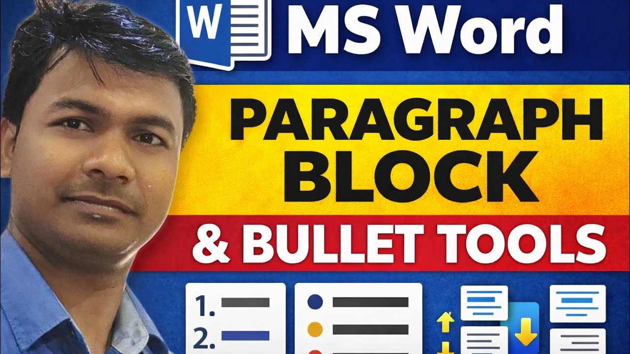 Microsoft Office Paragraph Block & Bullet Tools | MS Word Paragraph Settings in Hindi
