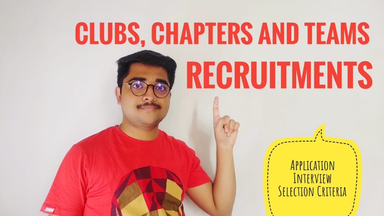Recruitments of Clubs, Chapters and Teams in VIT | Recruitment | Explained by student in English