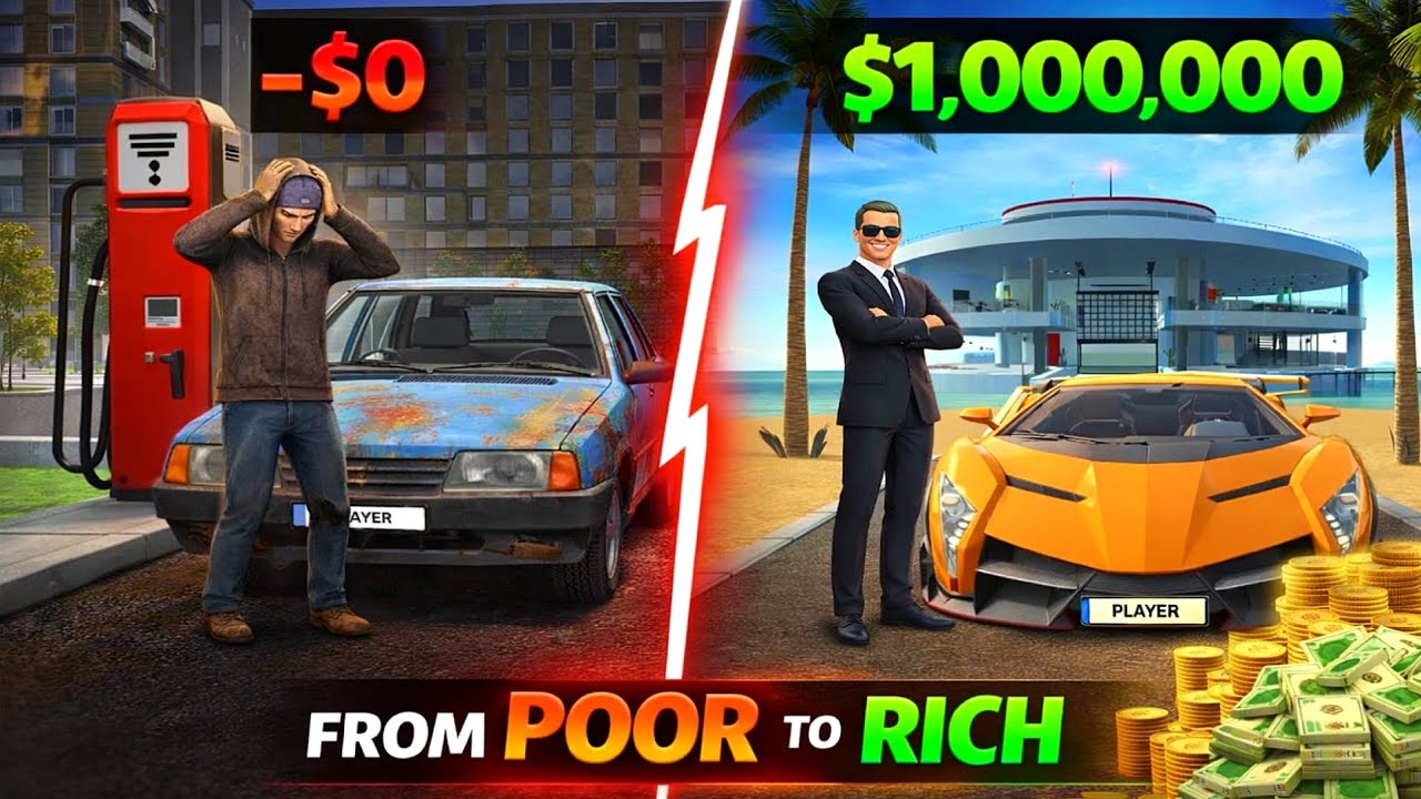 From POOR to RICH in Car Simulator 2 😱 From ZERO to SUPERCARS