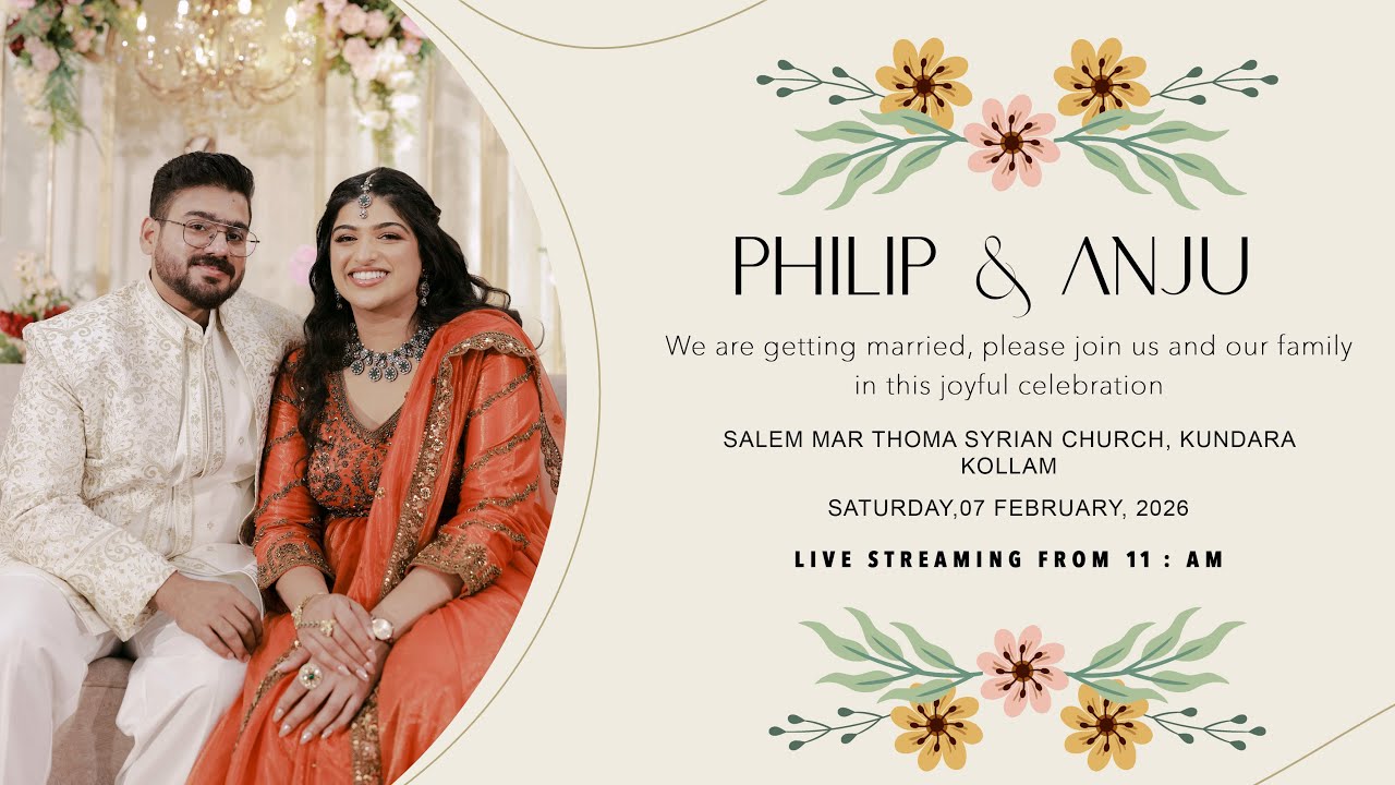 PHILIP & ANJU WEDDING LIVE STREAMING