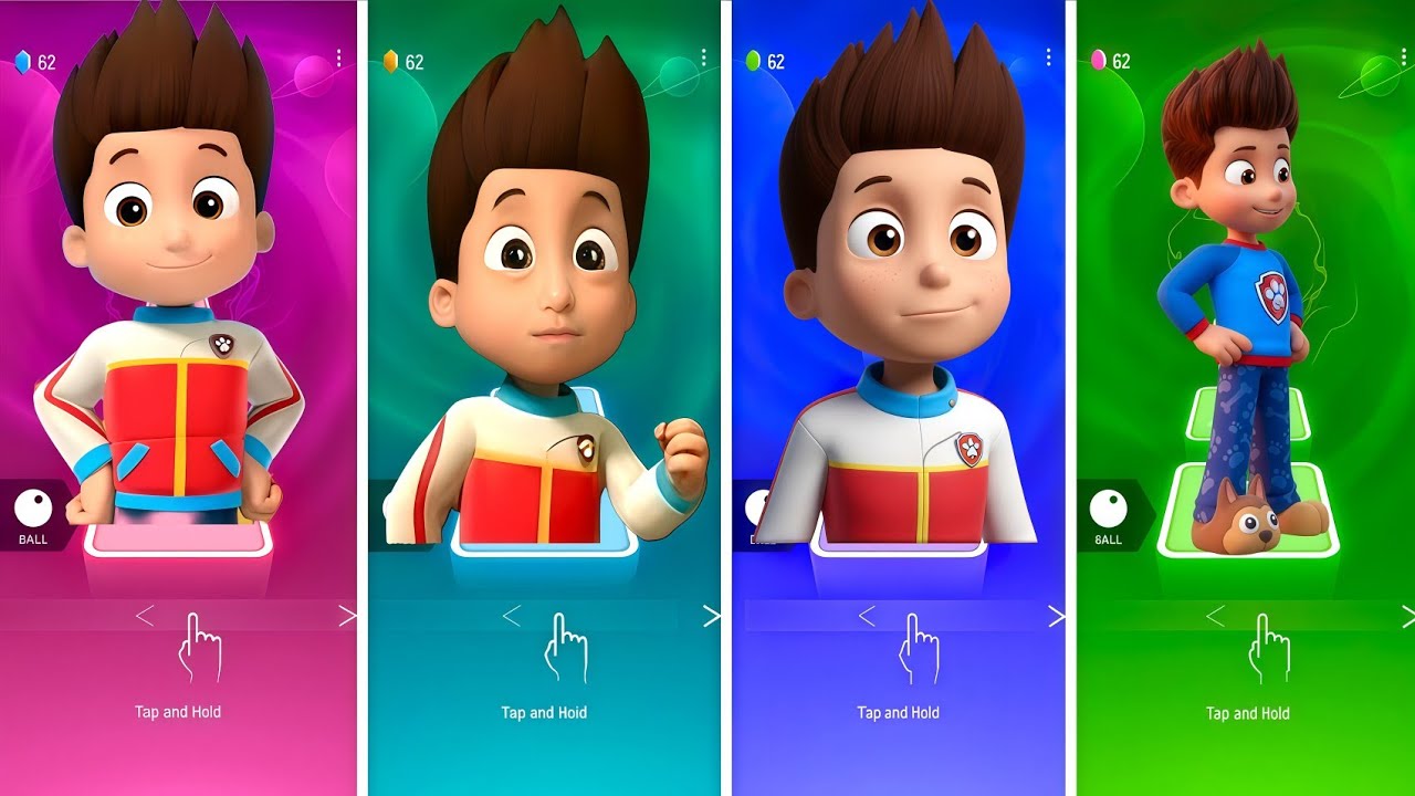 Marshall VS Rubble Paw Patrol VS Paw Patrol Ryder VS Paw Patrol - Tiles Hop EDM Rush