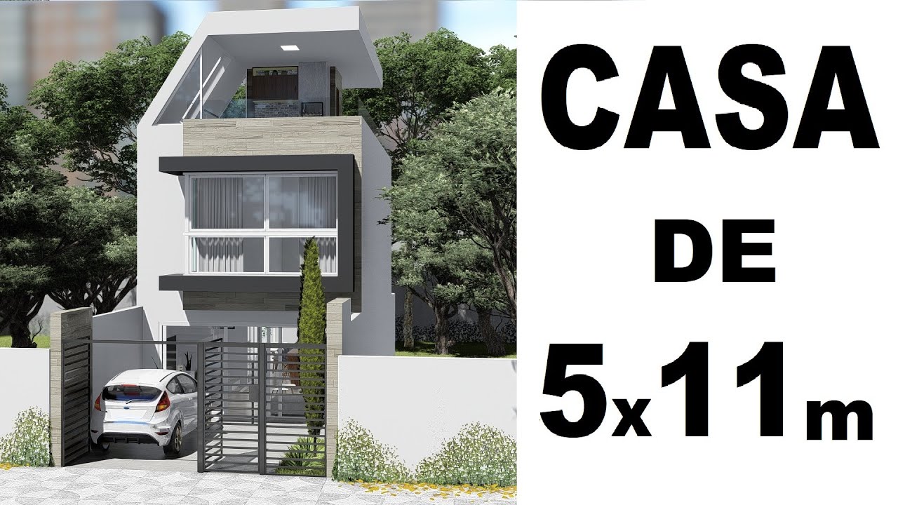 CASA PEQUENA DE 5 x 11 metros - ESTILO ESCANDINAVO