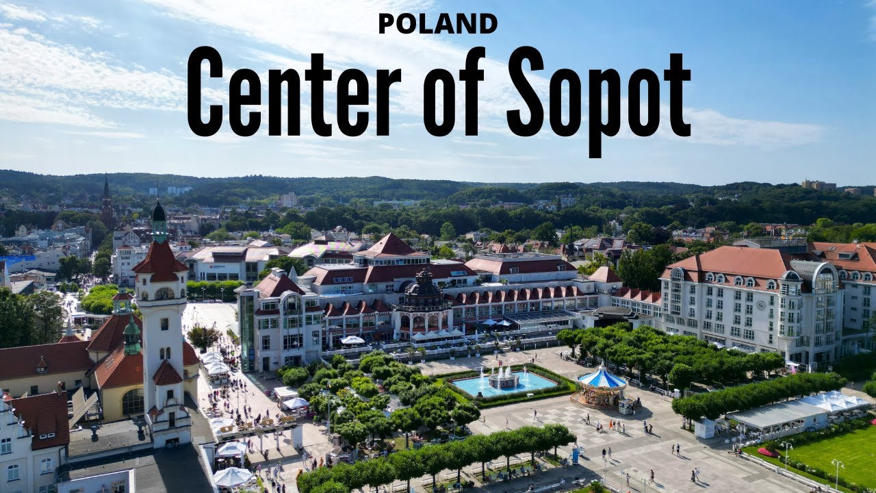 Center of Sopot - 4K drone video