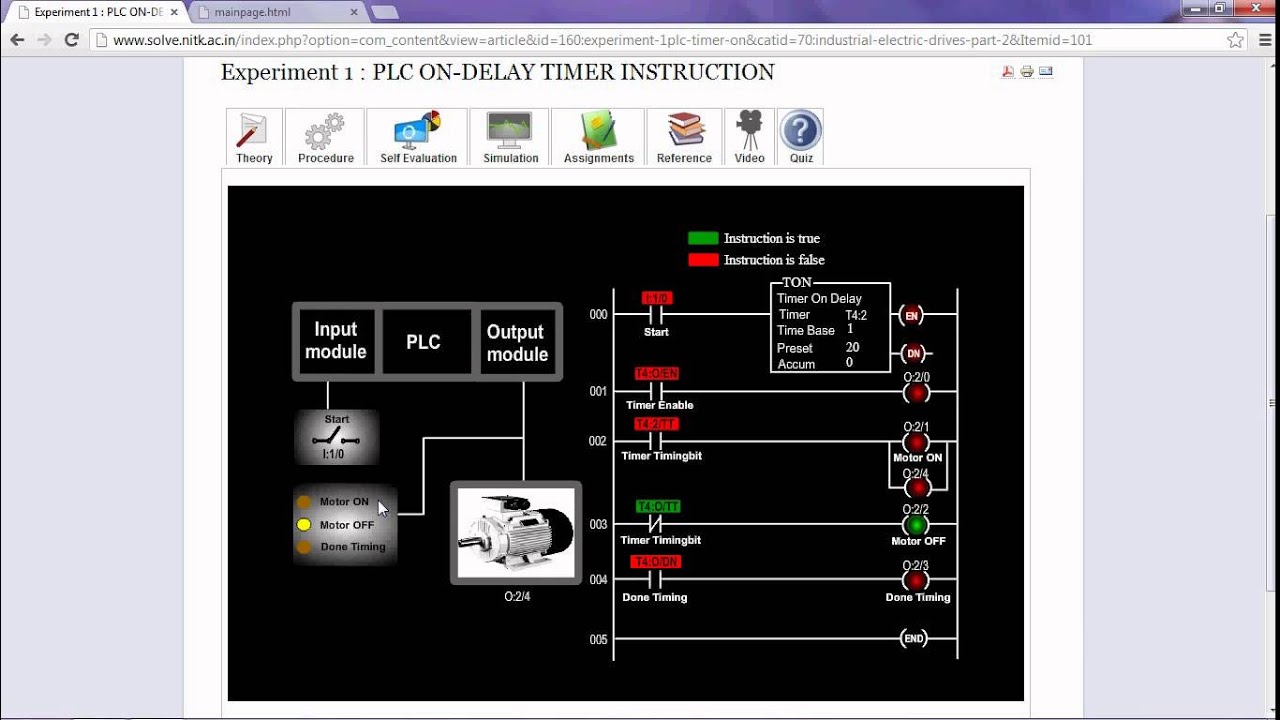 PLC ON DELAY TIMER INSTRUCTION