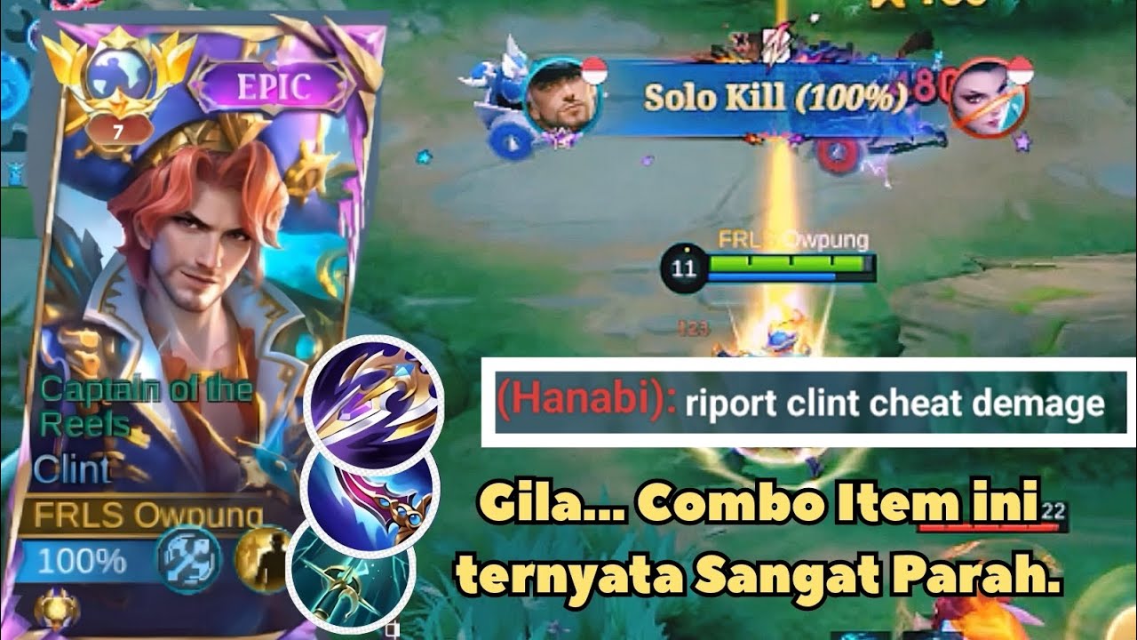 Gila! Combo item Clint Tersakit Terbaru, best build Clint one shot Demage, build Top 1 Global Clint
