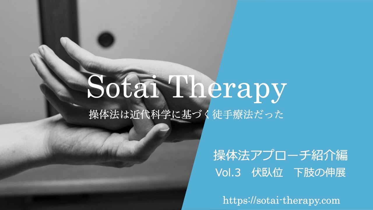 【Sotai Therapy】　操体法アプローチ動画　vol.3　-伏臥位　下肢伸展-　[操体・操体法講習開催中]