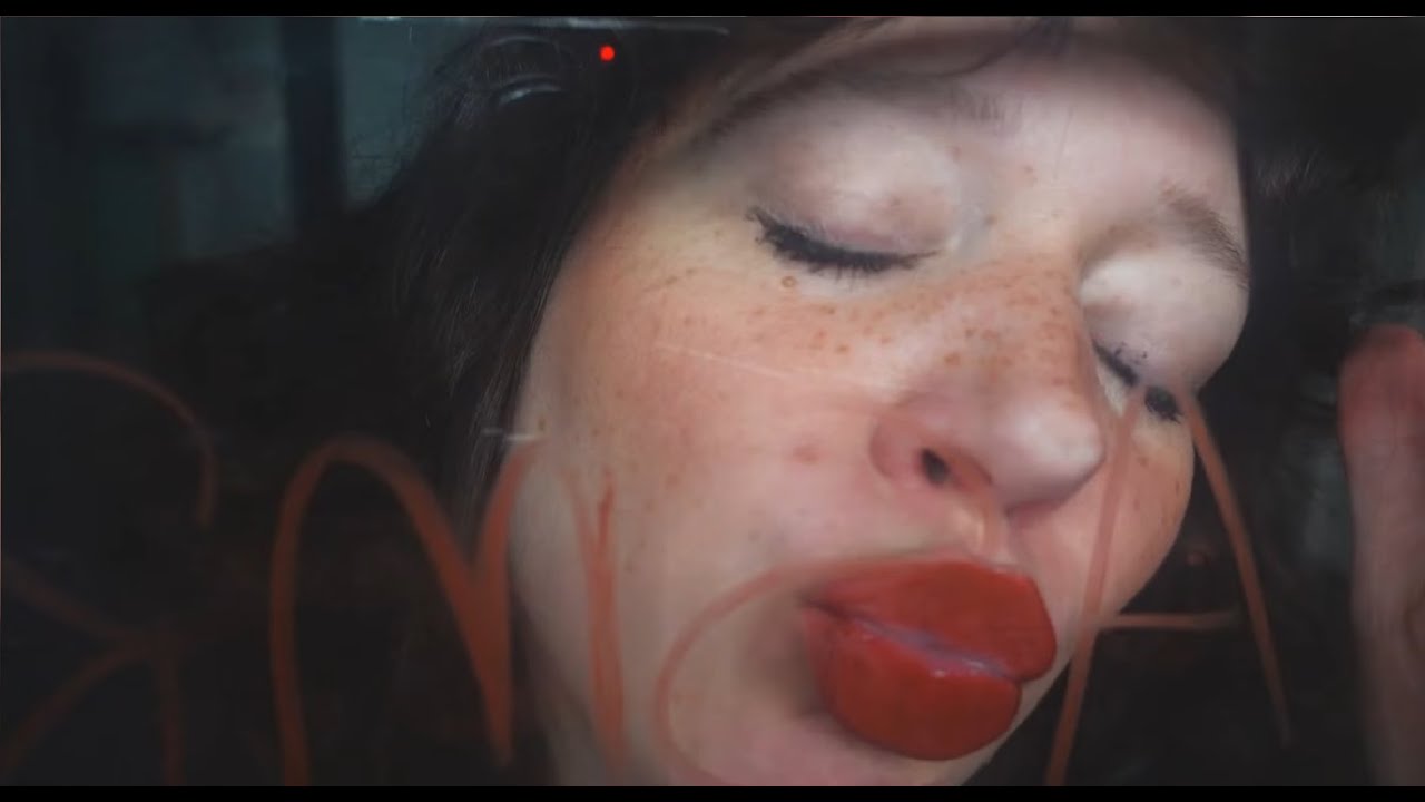 ASMR lens kisses & drawing (mouth sounds,  soft whispers, breathing, glass tapping, lipstick)