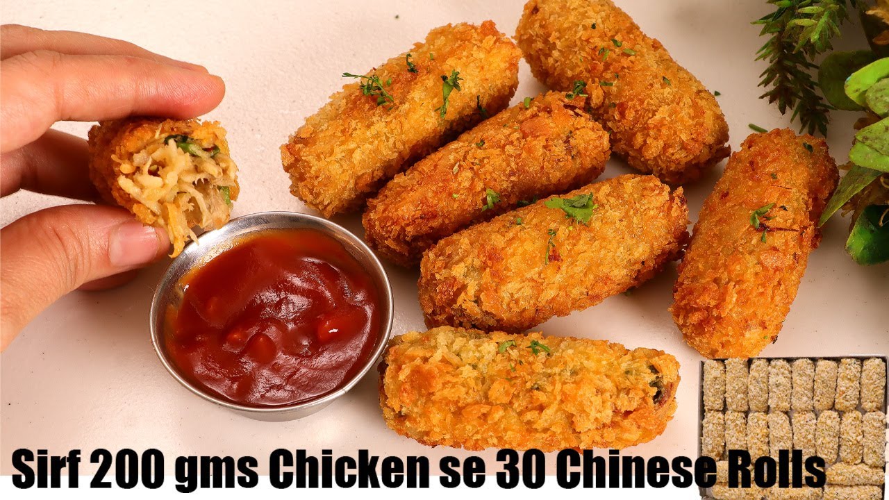 Sirf 200 gms Chicken se banaiye 30 Chinese Rolls BY COOKING WITH BENAZIR