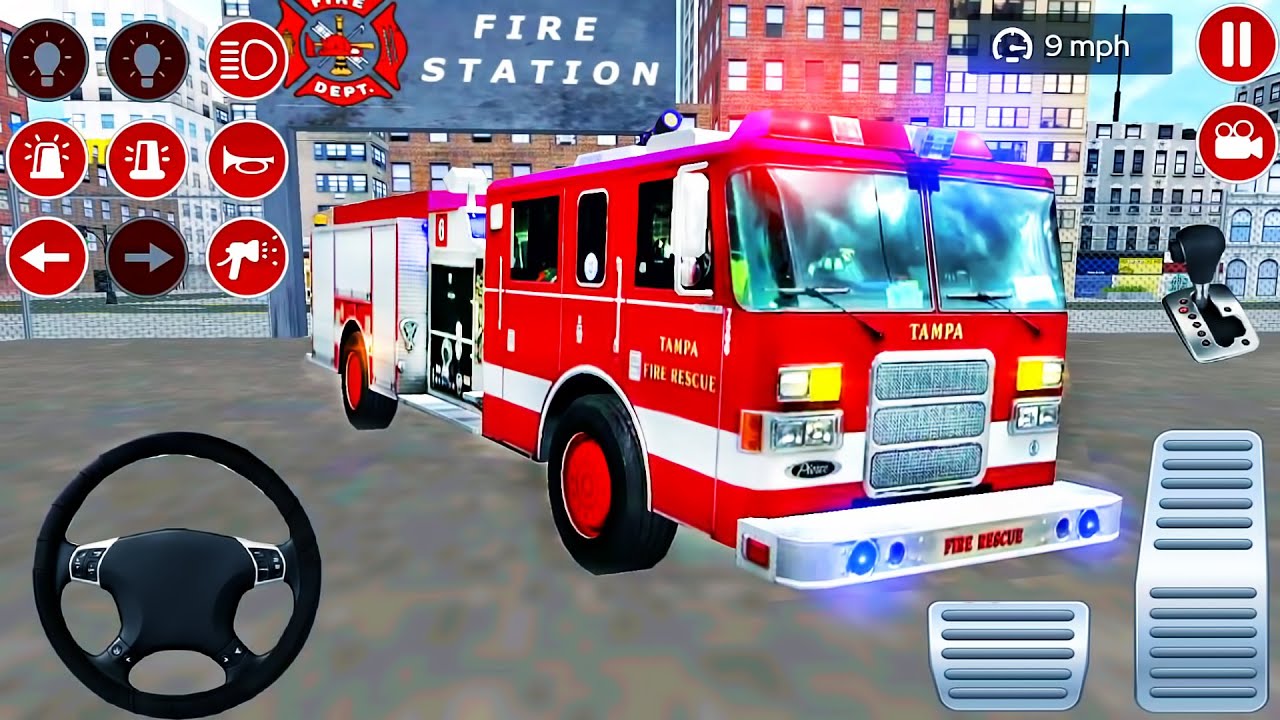 Real Fire Truck Driving Simulator 2020 - New Fire Fighting Fireman's Daily Job - Android GamePlay #3