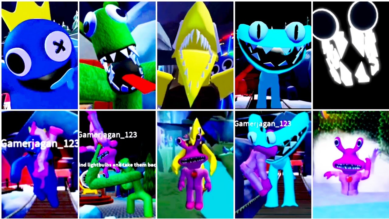 Rainbow friends chapter 2 all jumpscare with Accurate Rainbow friends intro scene Roleplay #Roblox