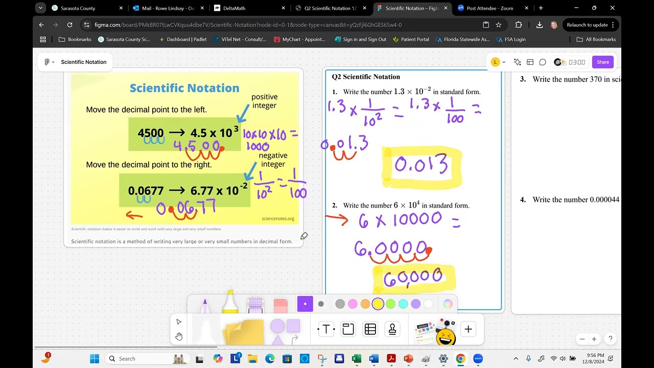 Scientific Notation Part 1 Problems 1-4 Delta Math