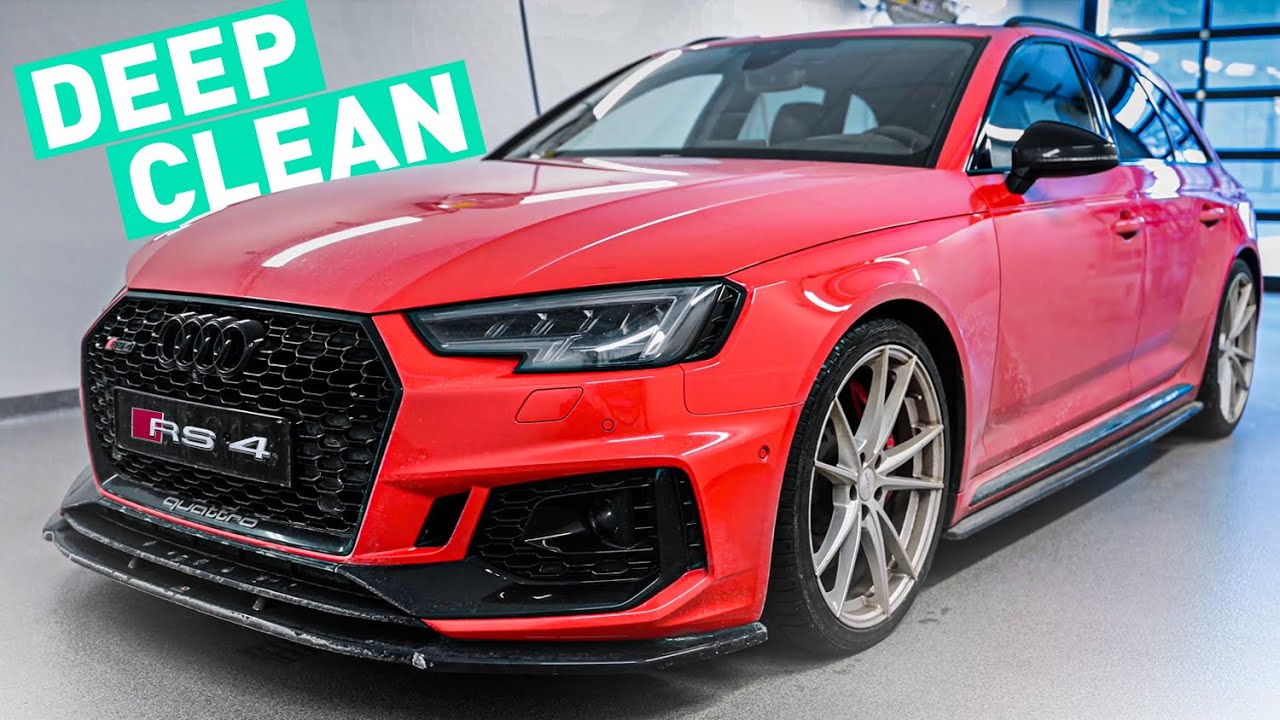 Чистка ГРЯЗНОГО Audi RS4 — детали экстерьера и интерьера
