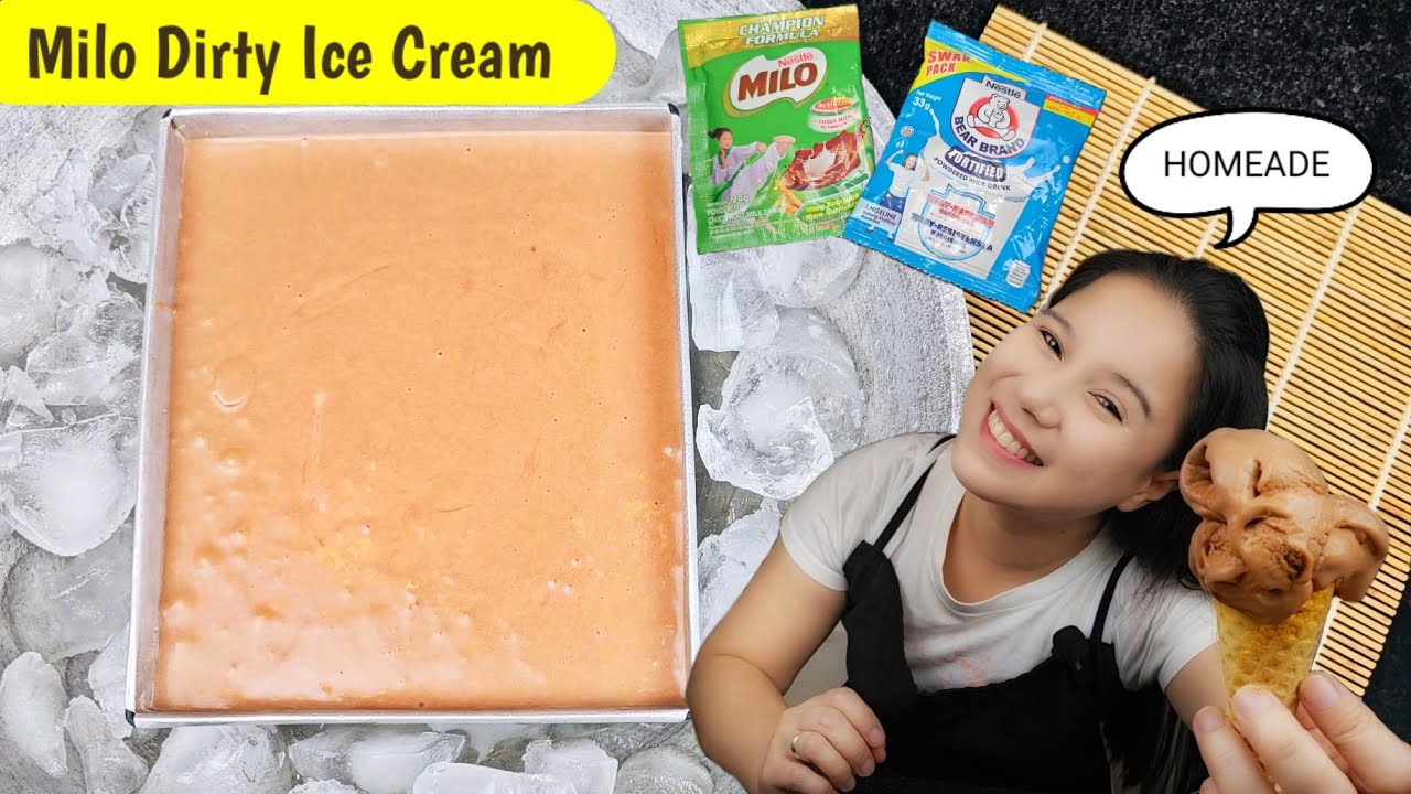Walang Cream at Walang Condensed milk Ice Cream. Homemade Milo Dirty Ice Cream gawin natin sa bahay!