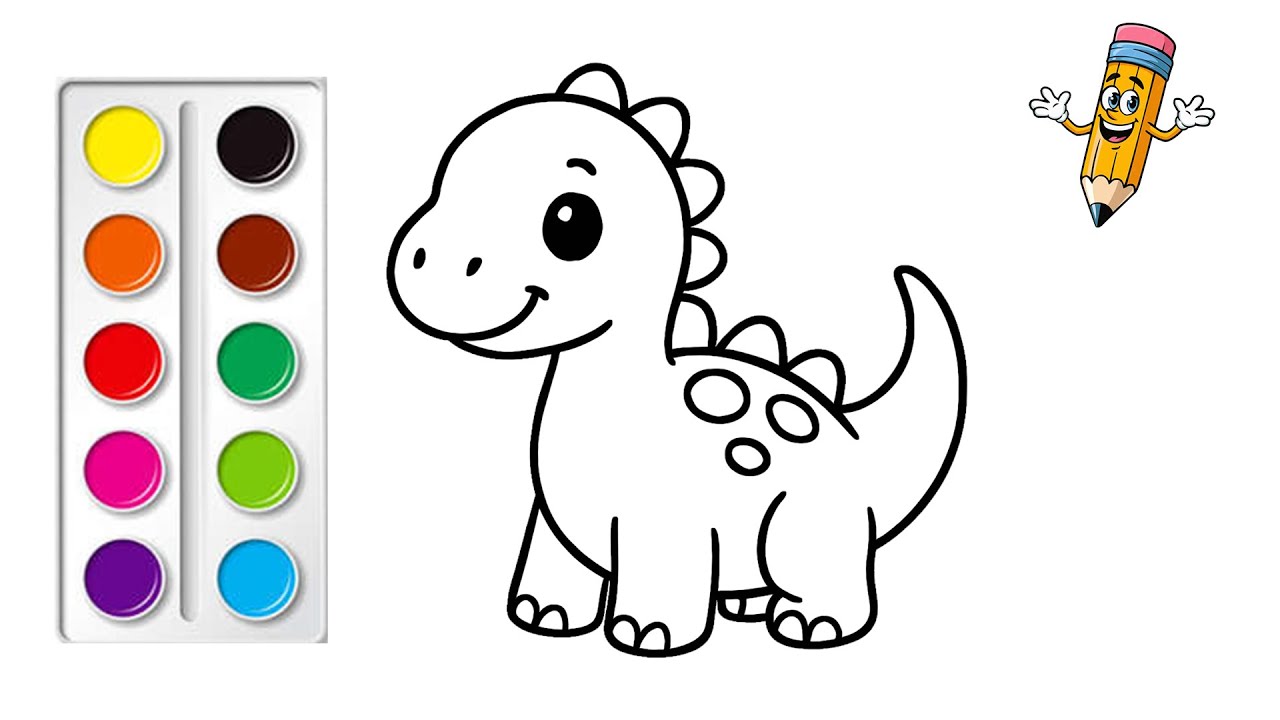 Tô Màu Khủng Long | How to Color A Dinosaur | Bé Tô Màu #77