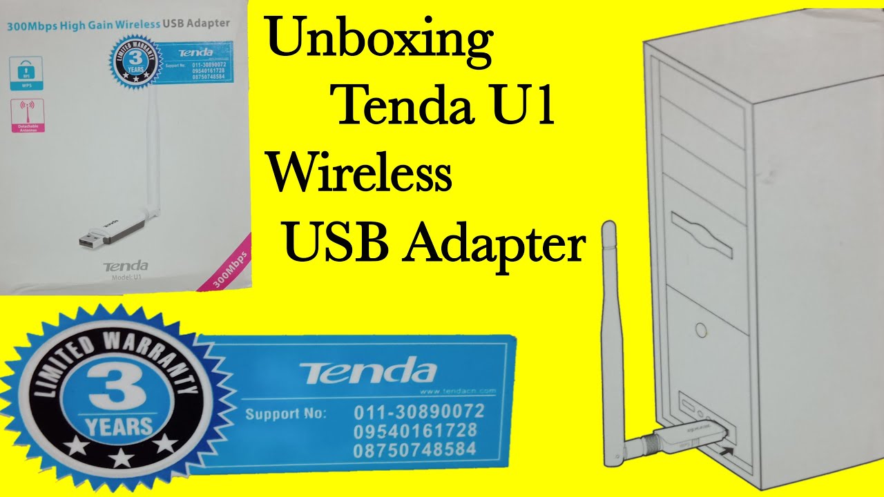 Unboxing  Tenda U1 wireless USB adapter