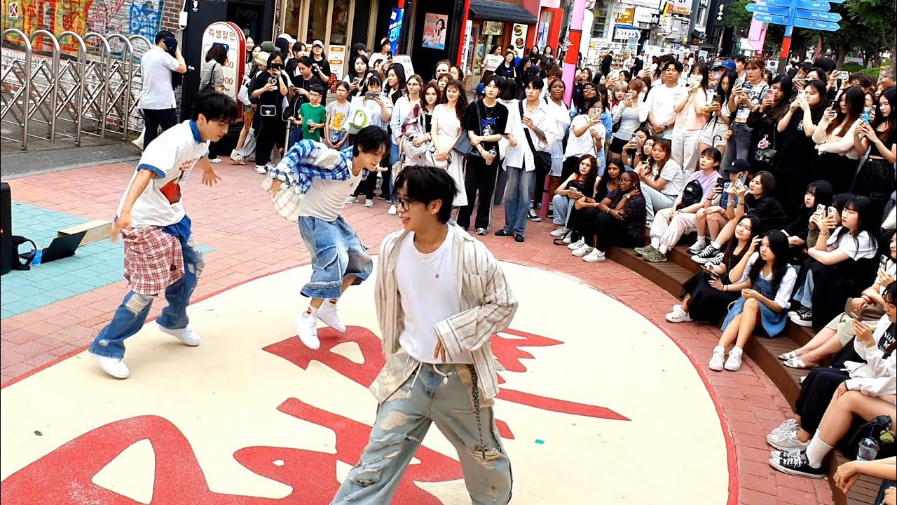 [STREET ARTIST] T:EV (TAEYOUNG DOUBLEBONG & YUSEONG) INTERACTIVE HONGDAE BUSKING. 240705.
