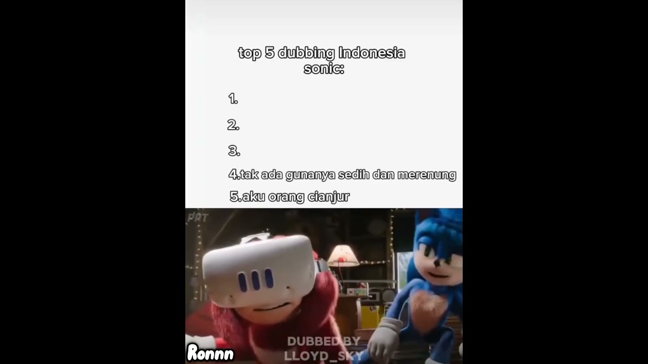 Top 5 dubbing sonic lucu by Lloyd_sky 