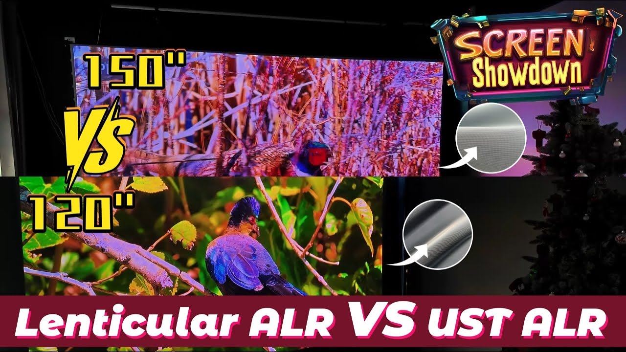 🔍New Product Comparison | 150'' VIVIDSTORM S Lite Lenticular ALR vs 120'' S PRO UST ALR floor Screen